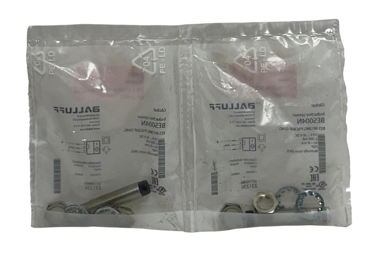 Used 2 BALLUFF BES M12MG-PSC80F-S04G / BES004N INDUCTIVE PROXIMITY SENSORS 8mm NSFS