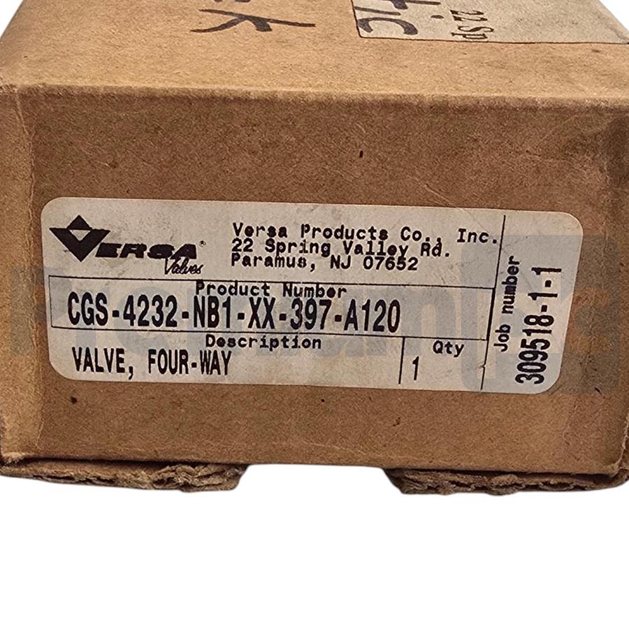 Versa Valve CGS-4232-NB1-XX-397-A120 4-Way 2-Pos Solenoid Valve 120VAC/60Hz NSMP