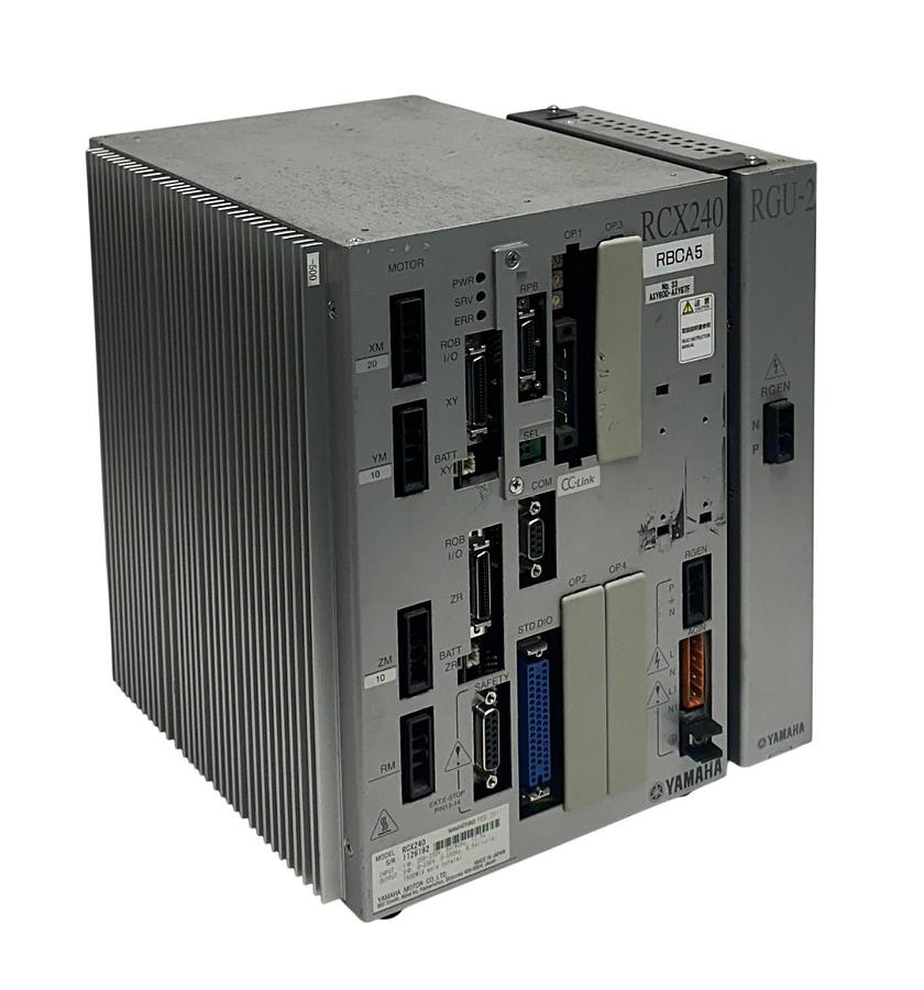 Used YAMAHA MOTOR RCX240 ROBOT CONTROLLER 4-AXIS 200-230V 12.5A W/ RGU-2 MODULE USNP