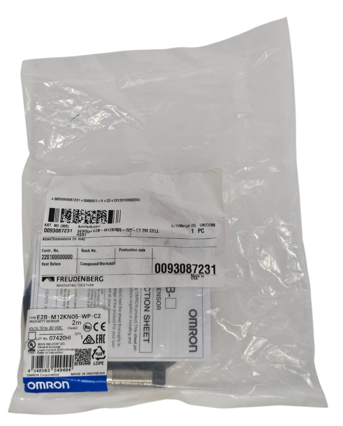 NEW OMRON E2B-M12KN05-WP-C2 PROXIMITY SENSOR E2BM12KN05WPC2 2M