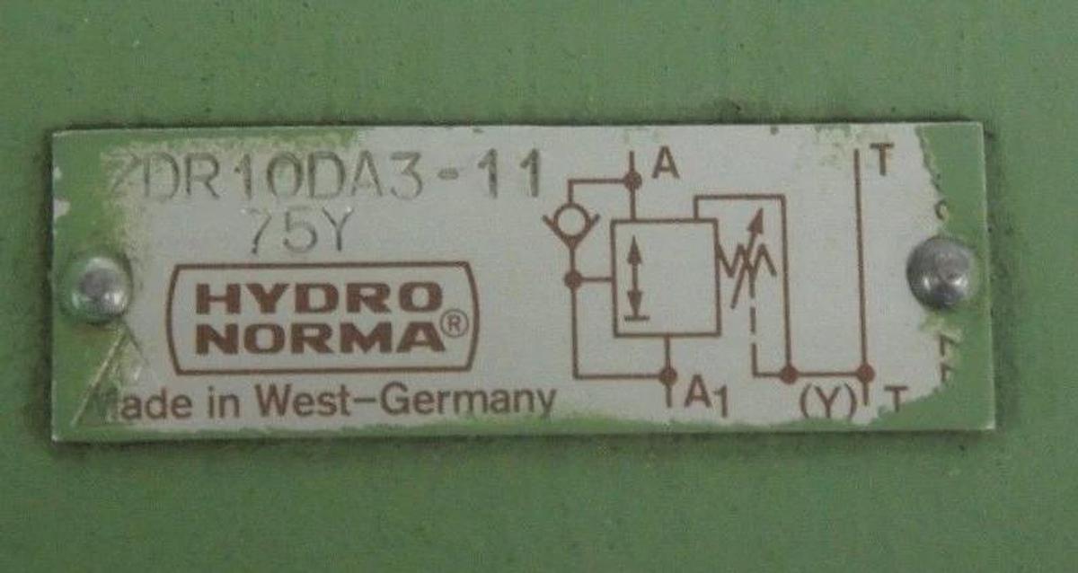 Used HYDRONORMA ZDR10DA3-11 VALVE W/O KEY ZDR10DA311