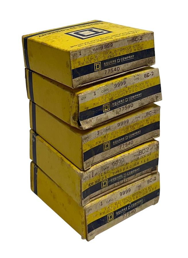 Used 5 SQUARE D CLASS 9999 BC-2 / BC2 ELECTRICAL INTERLOCK KITS 1NC SIZE 0&1 OEM NSMP