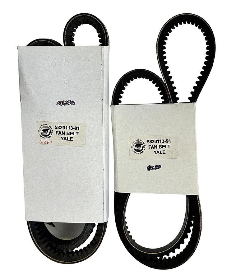 Used 2 NEW YALE 5820113-91 / 582011391 FAN BELTS FOR FORKLIFT