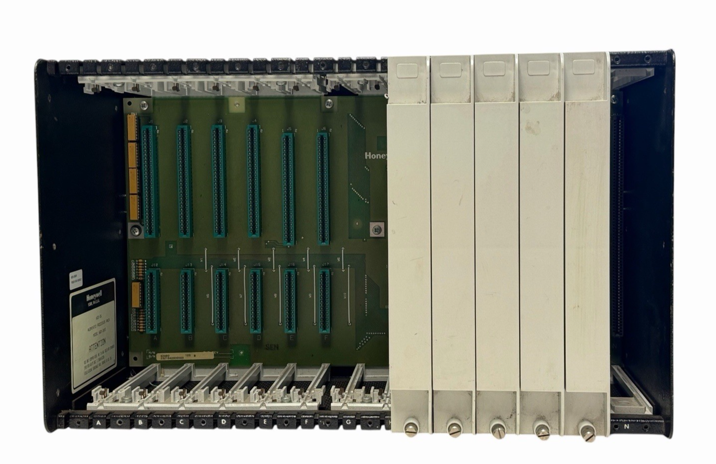Used HONEYWELL 620-3691 AUGMENTED PROCESSOR RACK 6203691 W/ (5) 621-9900