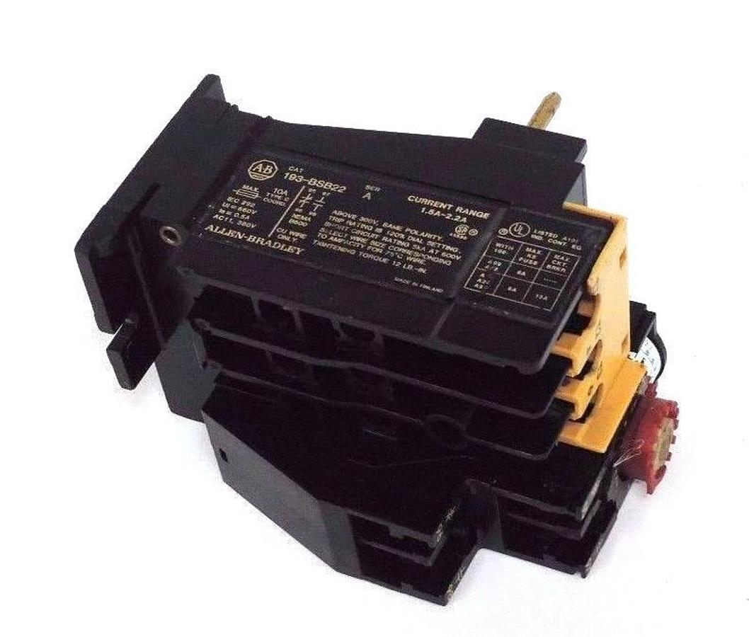 Used ALLEN BRADLEY 193-BSB22 SER. A OVERLOAD RELAY 193BSB22 RANGE: 1.5A-2.2A