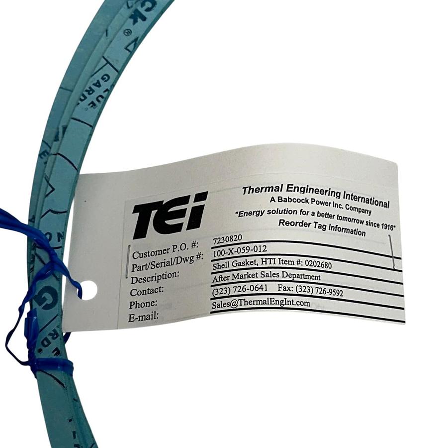Used 3 TEI THERMAL ENGINEERING 100-X-059-012 / 0202680 SHELL GASKETS HTI OEM NSNP