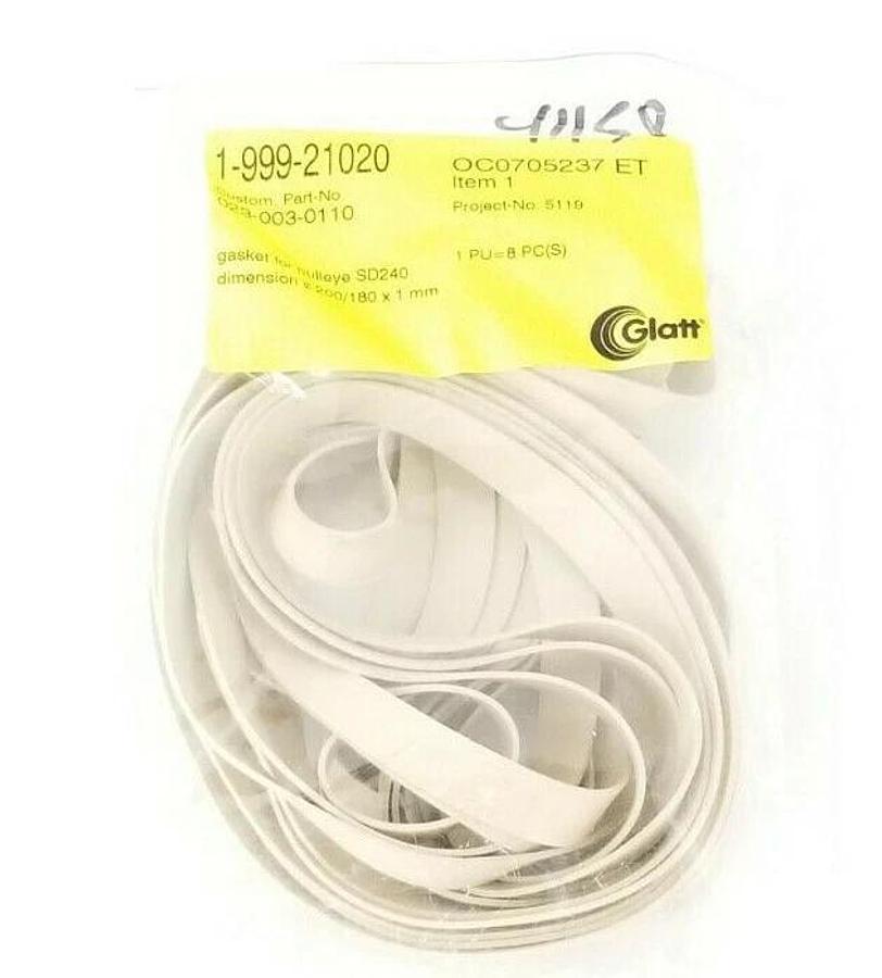 Used LOT OF 8 NEW GLATT 1-999-21020 GASKETS 200/180 X 1 MM, OC0705237 ET