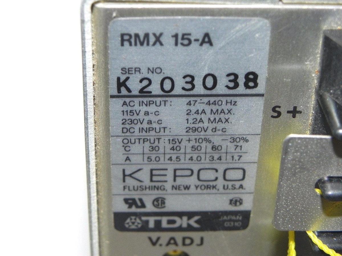 Used NEW TDK KEPCO RMX 15-A POWER SUPPLY RMX15A