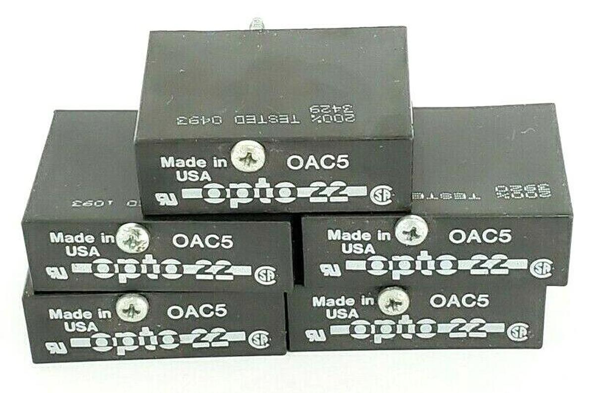 Used LOT OF 5 OPTO 22 OAC5 I/O MODULES 5VDC LOGIC 12-140VAC OUT