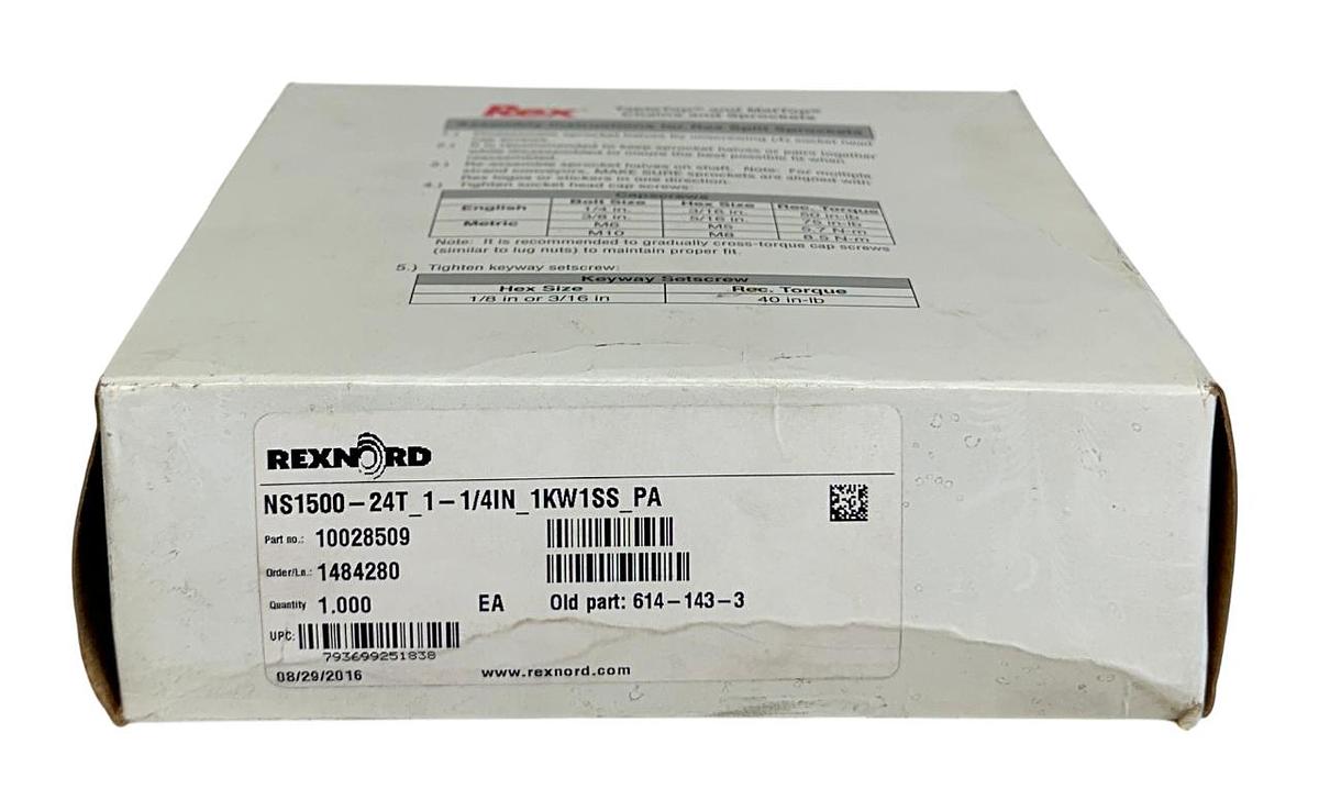 Used REXNORD NS1500-24T_1-1/4IN_1KW1SS_PA / 10028509 / 614-143-3 REX SPROCKET NSMP