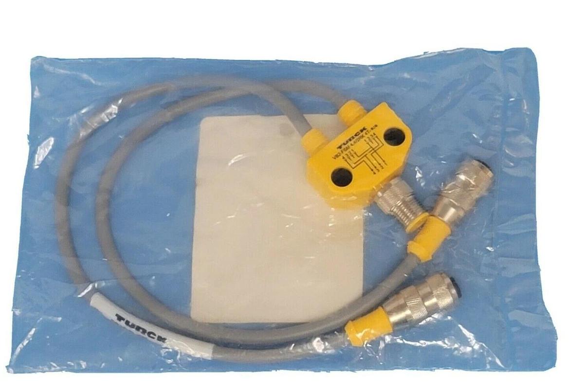 Used NEW TURCK VB2-FSM 4.4/2RK 4T-0.3/0.3 CORDSET VB2 MOLDED TWIN JUNCTION U0095