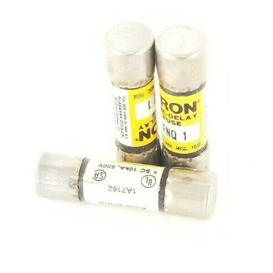 Used LOT OF 3 NEW BUSSMANN FNQ-1 TRON TIME ELEMENT FUSES FNQ1