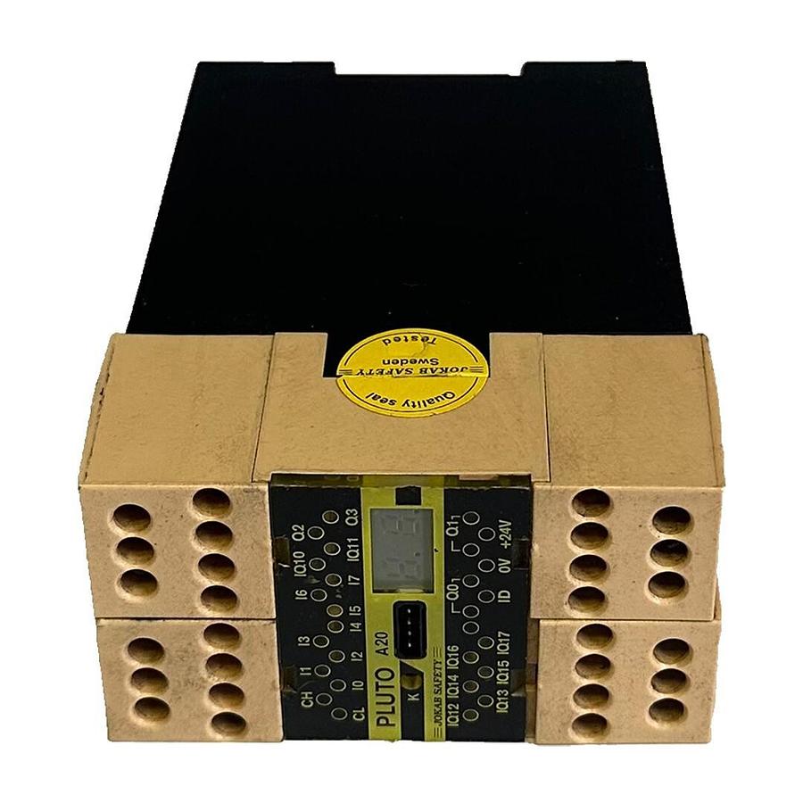 Used JOKAB SAFETY PLUTO A20 SAFETY PLC SYSTEM 1705989 24Vdc 20 I/O 8FS IN 8FS OUT