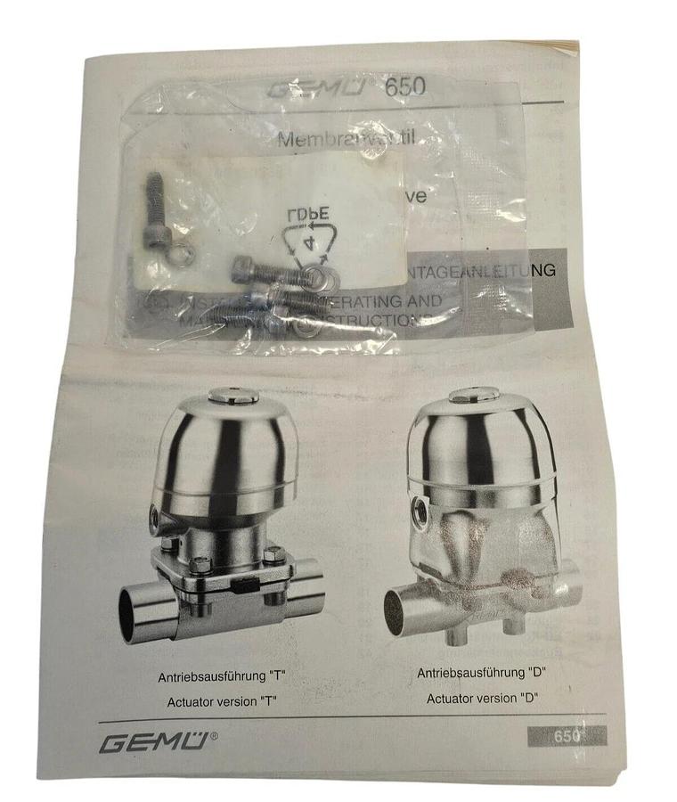 NIB GEMU 9650 10D 1311T1 ACTUATOR DIAPHRAGM VALVE 99017272-6439869 0001