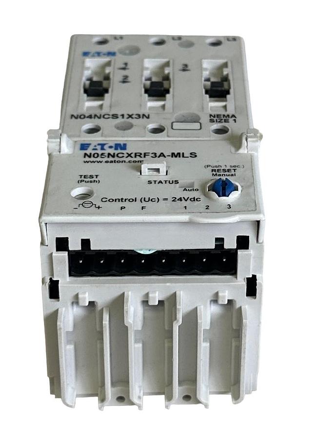 Used NEW EATON N101CS1F3A-MLS / 3-1584-005A NEMA FVNR SIZE 1 STARTER 27A 24VDC 3-POLE