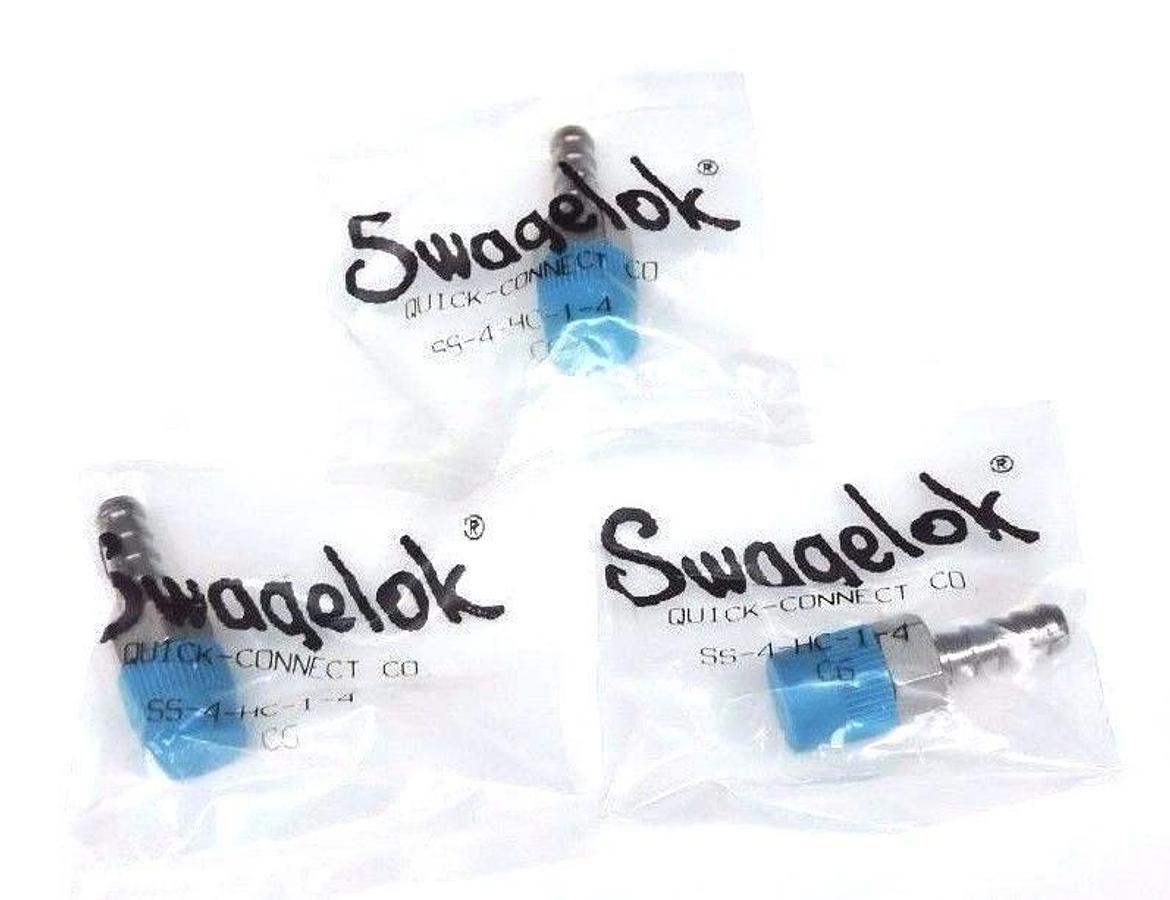 Used LOT OF 3 NEW SWAGELOK SS-4-HC-1-4 STAINLESS STEEL HOSE CONNECTORS, 1/4''