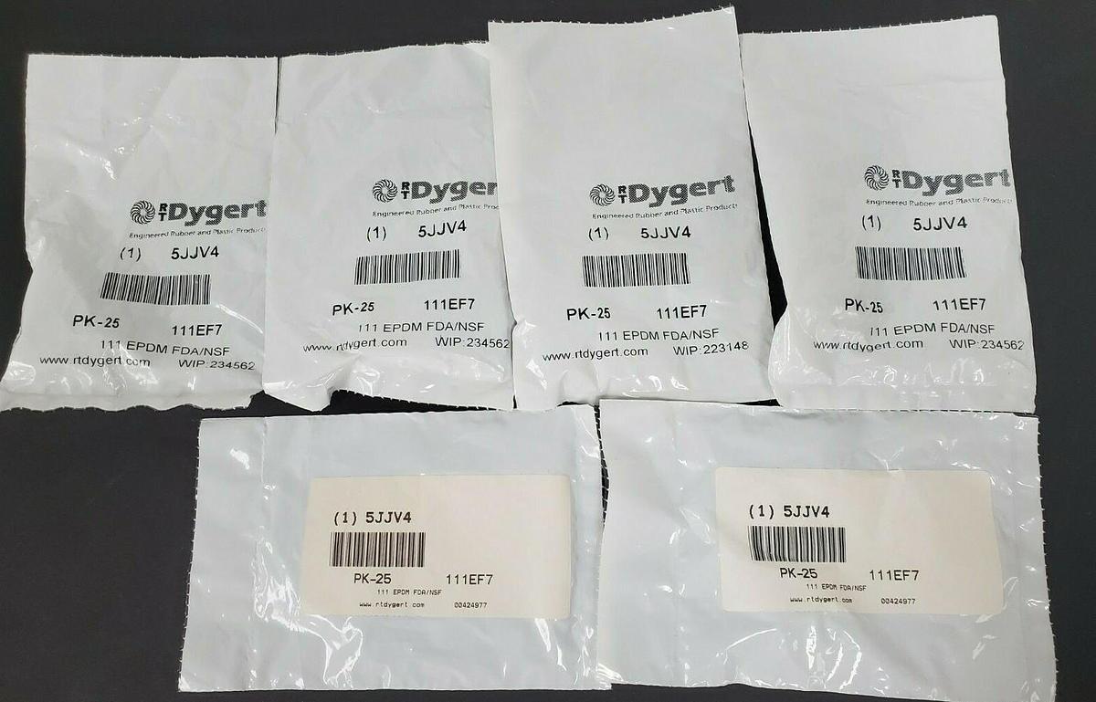 Used LOT OF 150 RT DYGERT 5JJV4 O-RINGS 111 EPDM FDA/NSF