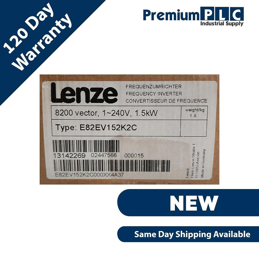 Used NEW LENZE E82EV152K2C 8200 VECTOR FREQUENCY INVERTER 1.5kW E82EV152K2C000XX4A37