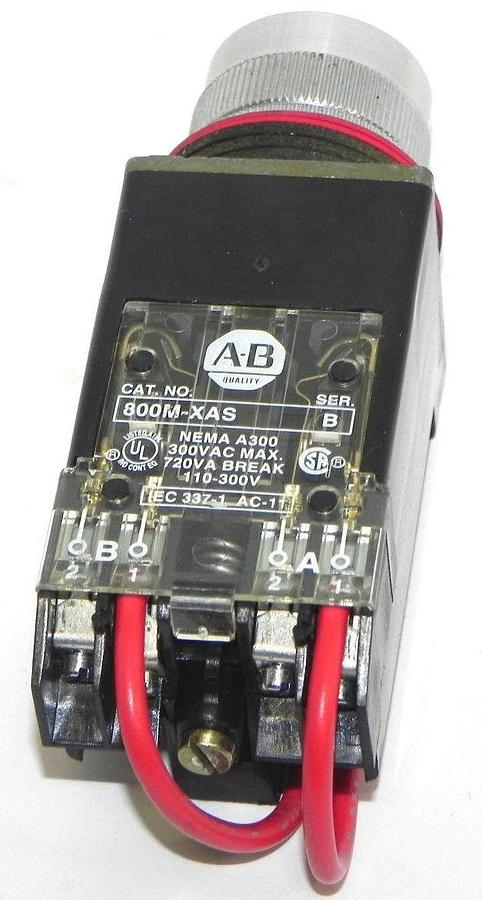 Used NIB ALLEN BRADLEY 800MR-PT16S SMALL ROUND XFMR PILOT LIGHT 120V W/OUT LENS SER D