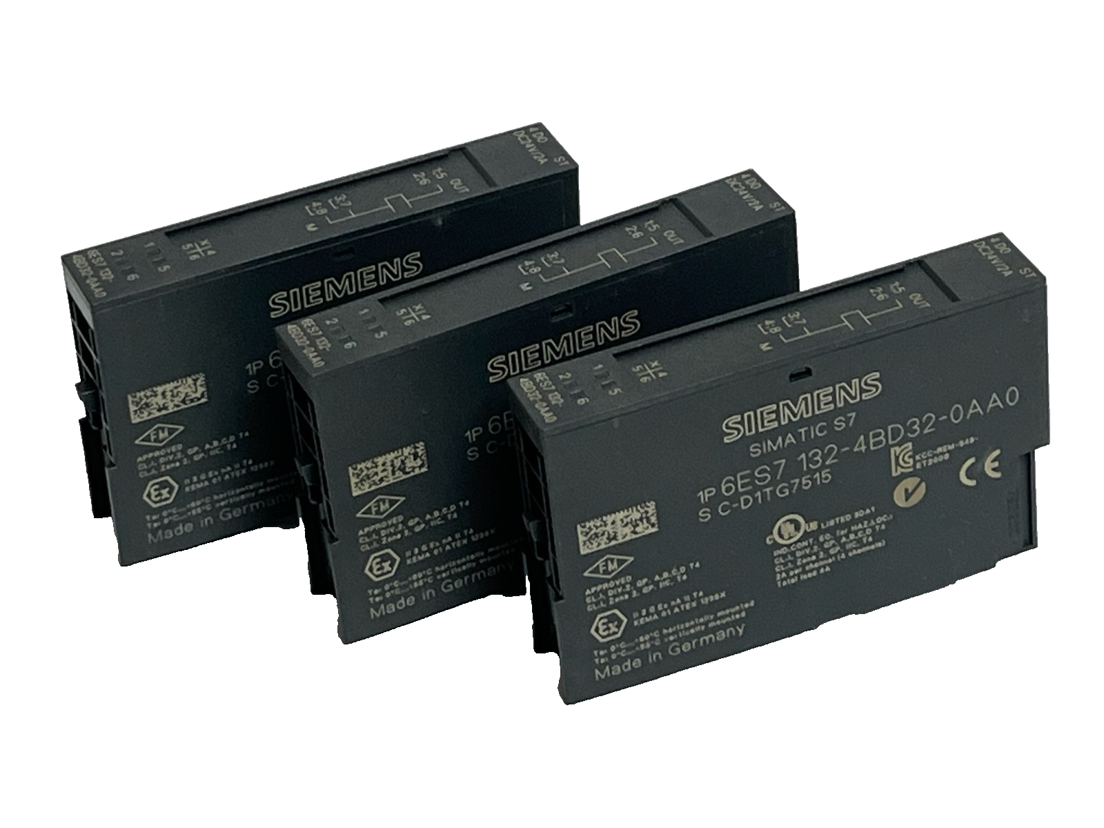 Used Lot of 3 Siemens 6ES7131-4BD32-0AA0 SIMATIC S7 ET 200S 4 DO 24V DC 2A , NSNP