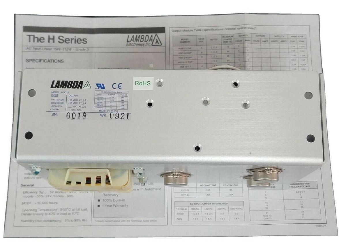 Used NEW LAMBDA HDC15 SWITCHING POWER SUPPLY