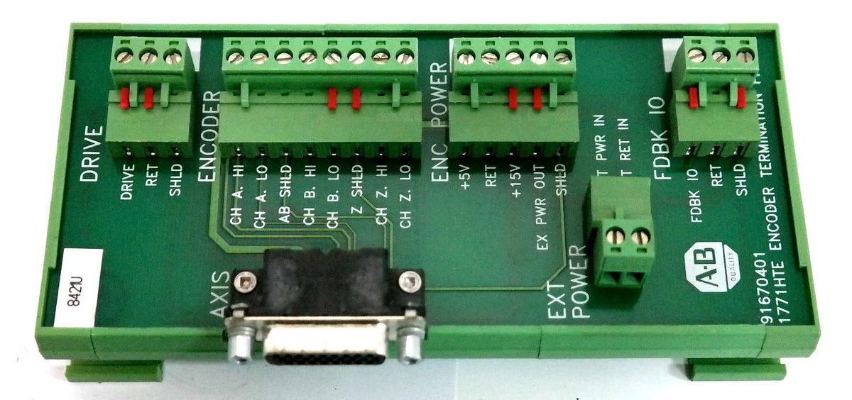 Used ALLEN BRADLEY 1771-HTE ENCODER TERMINATION PANEL 1771HTE 91670401