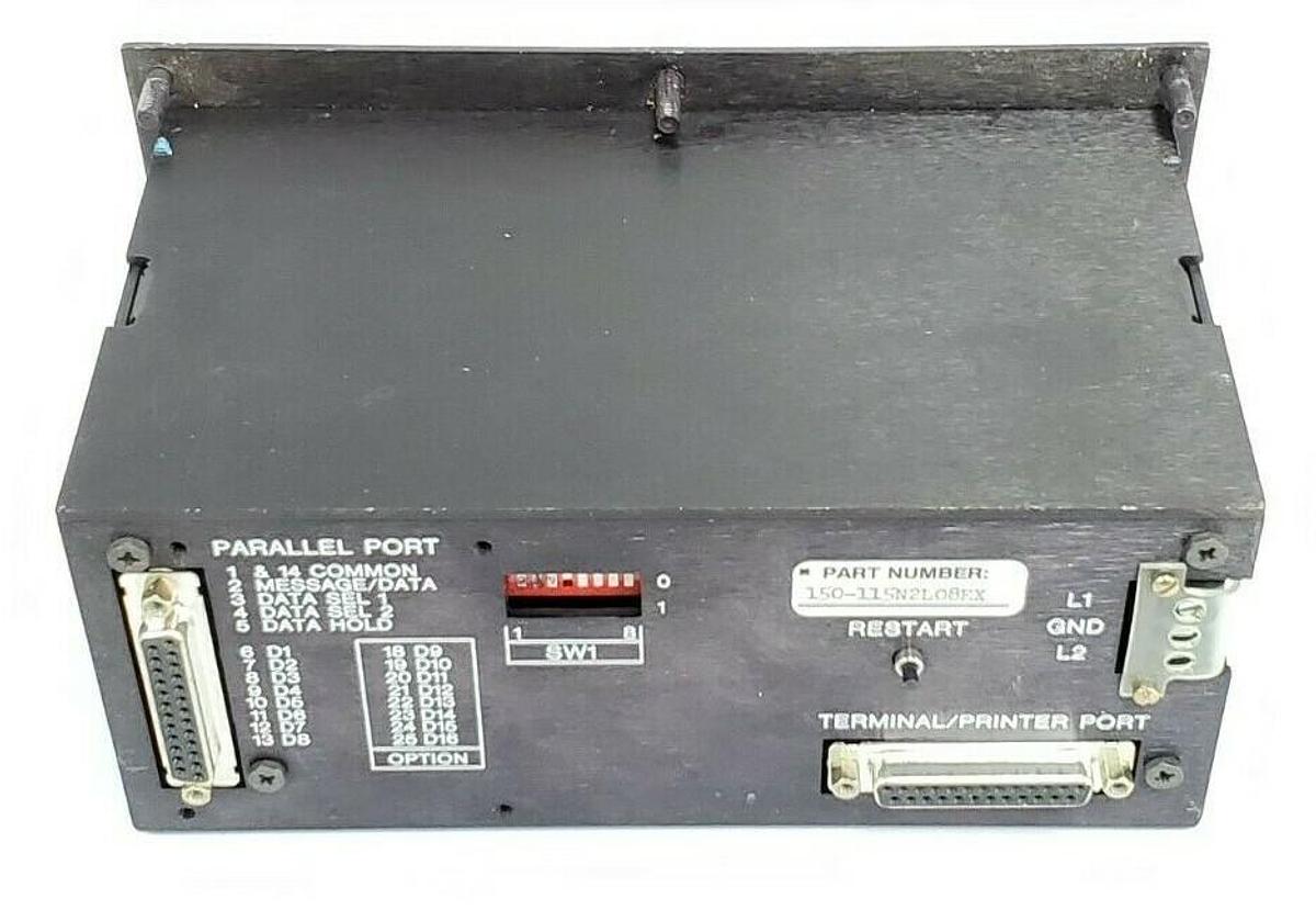 Used UTICOR 150-115N2L08EX PROGRAMMABLE MESSAGE DISPLAY REV. B, 115VAC, .10AMPS