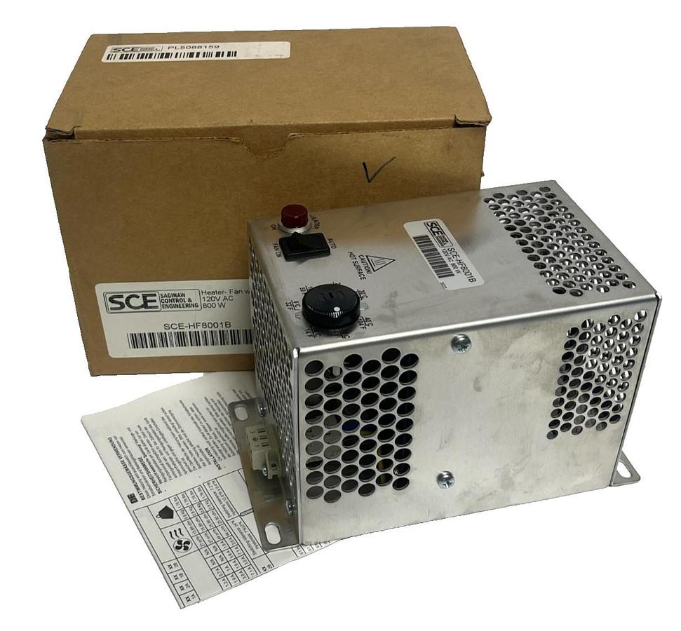 Saginaw SCE-HF8001B Enclosure Fan Heater w/ Thermostat 800W 120V - New Surplus
