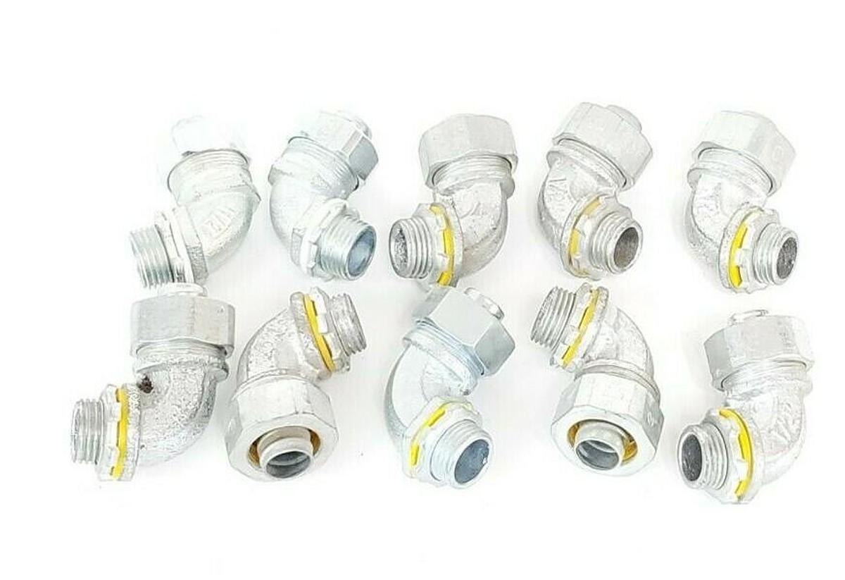 Used LOT OF 10 NEW GENERIC CUTLER-HAMMER 90DEG ELBOW CONDUIT FITTINGS, 1/2"