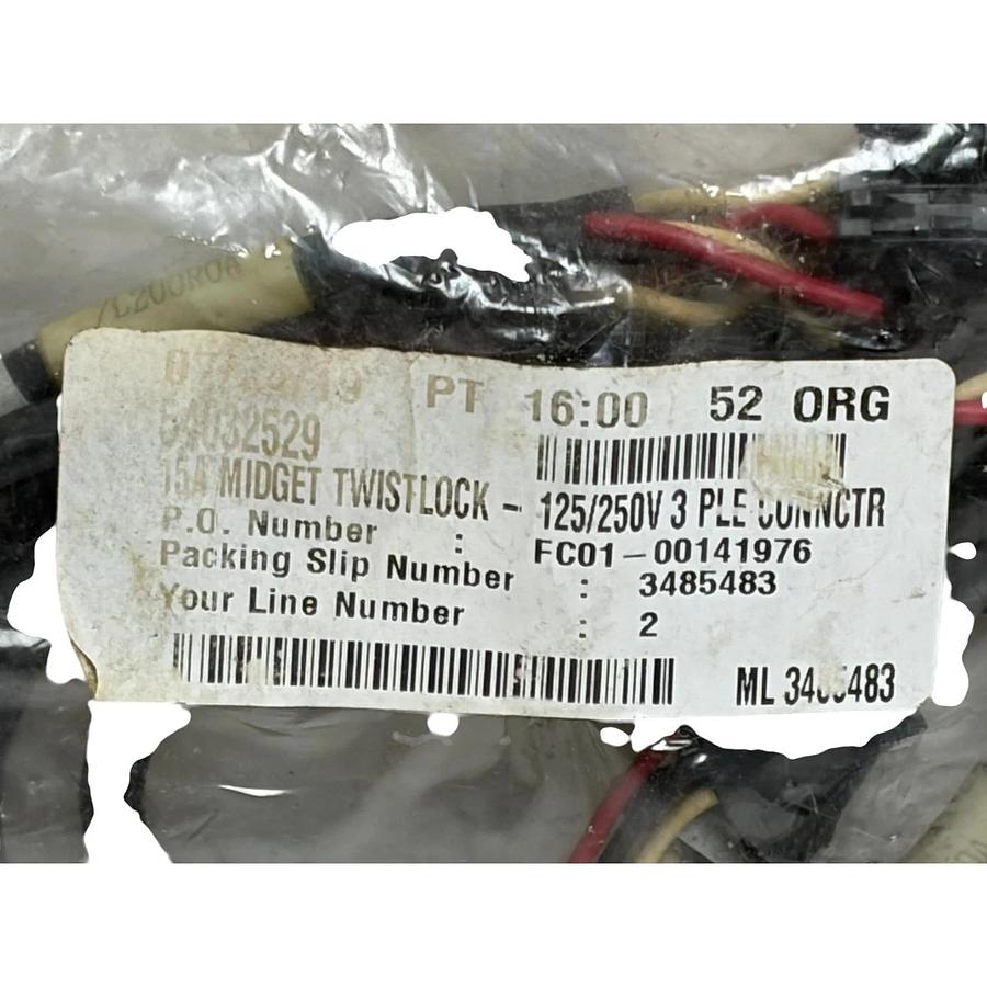 Hubbell Midget Twist-Lock 15A 125/250V Wiring Harness & Fanuc Fiber Optic Cable
