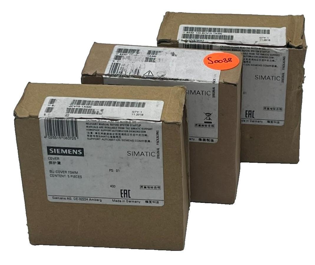 Used (15) Siemens 6ES7133-6CV15-1AM0 ET 200SP Base Unit Terminal Box Covers