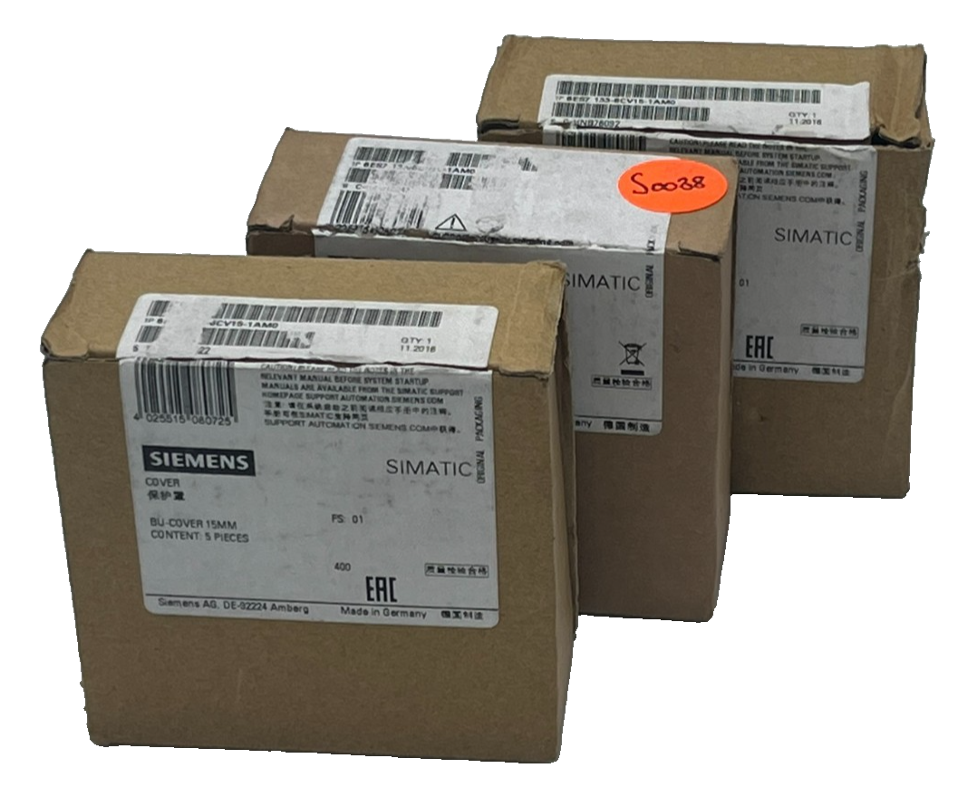Used (15) Siemens 6ES7133-6CV15-1AM0 ET 200SP Base Unit Terminal Box Covers