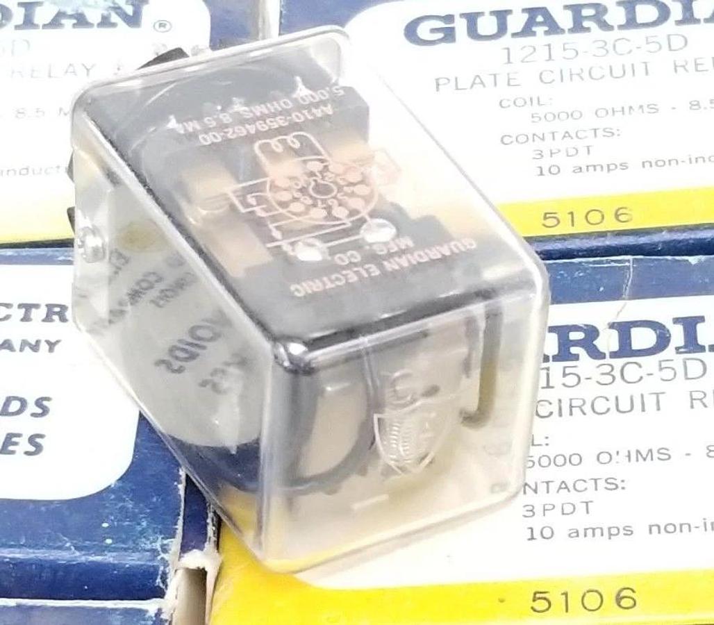 LOT OF 4 GUARDIAN ELECTRIC 1215-3C-5D PLATE CIRCUIT RELAY A410-359462-00