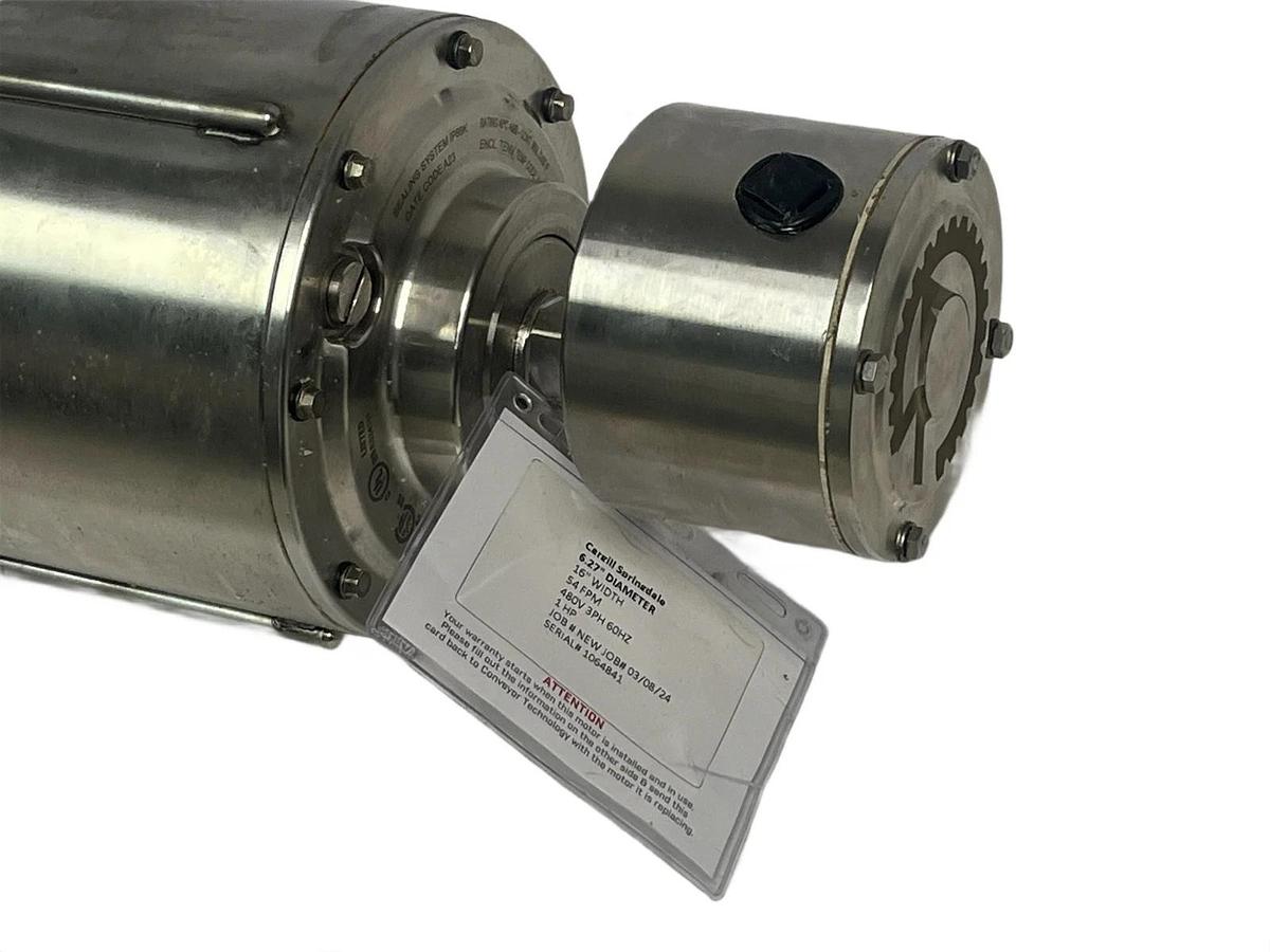 Van der Graaf TM160A30-410NB Drum Motor 6.27" x 16" 1HP 480V 54FPM New Surplus
