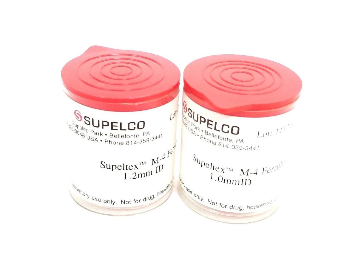 LOT OF (2) NEW PACKS OF 10 SUPELCO SUPELTEX M-4 FERRULES 1.0mmID