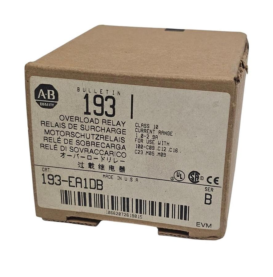 NIB ALLEN BRADLEY 193-EA1DB OVERLOAD RELAY 1.0-2.9 AMP 193EA1DB SER. B