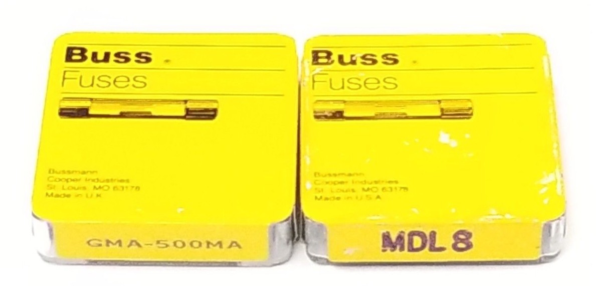 LOT OF (5) NEW COOPER BUSSMANN MDL8 & (5) GMA-500MA FUSES