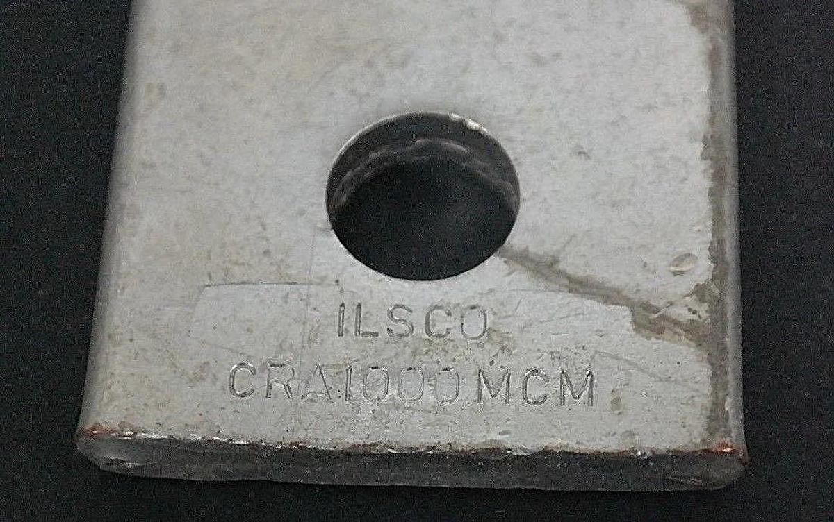 LOT OF 3 ILSCO CRA1000MCM ALUMINUM COMPRESSION LUGS DIE #18 WHITE CRAIOOOMCM