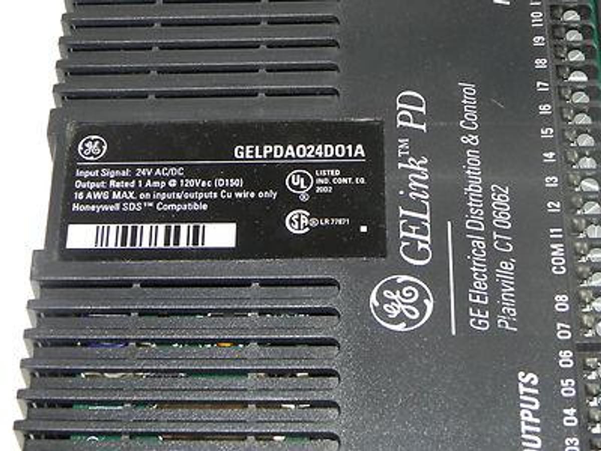 Used GENERAL ELECTRIC GELPDA024D01A I/O MODULE REMOTE GELINK PD 24VAC/DC 1AMP