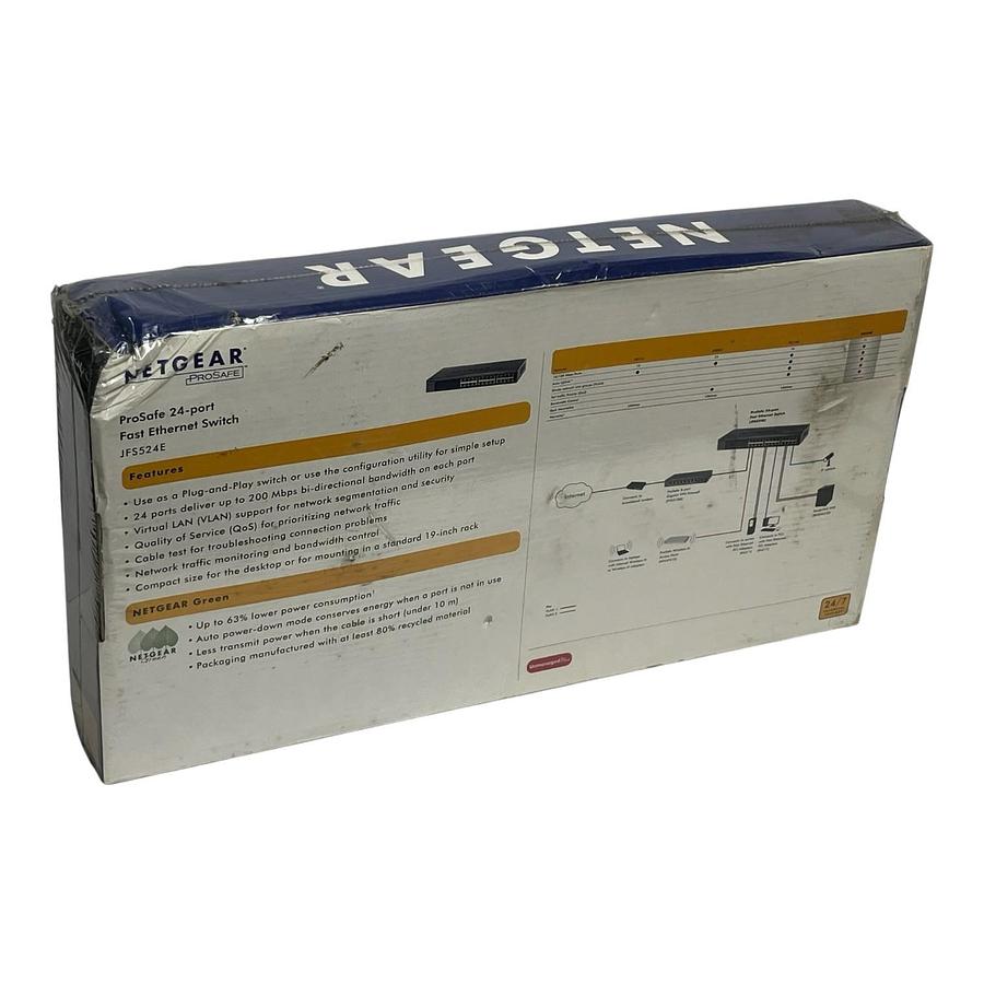 Netgear JFS524E ProSafe 24-Port 10/100 Ethernet Switch New Sealed