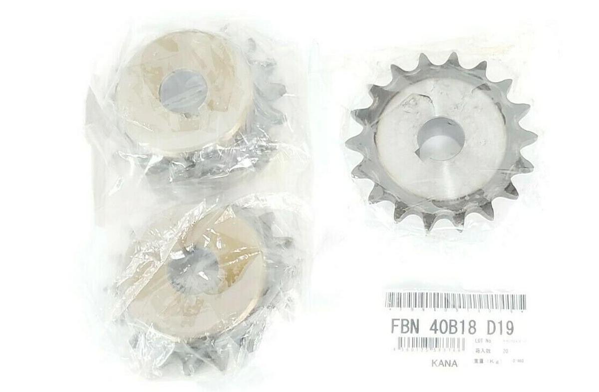 Used LOT OF 3 NEW KANAYAMA MISUMI FBN 40B18 D19 FINISHED BORE SPROCKETS FBN40B18D19