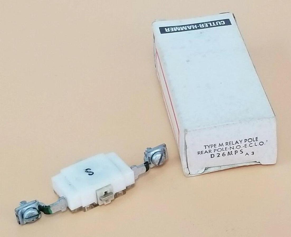 Used NIB EATON CUTLER HAMMER D26MPS TYPE M RELAY POLE REAR POLE SER. A3
