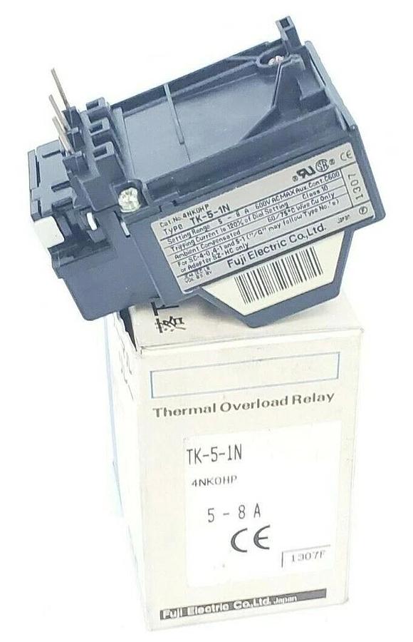 NIB FUJI ELECTRIC TK-5-1N THERMAL OVERLOAD RELAY, 5-8A, 4NK0HP, 4NKOHP, TK51N