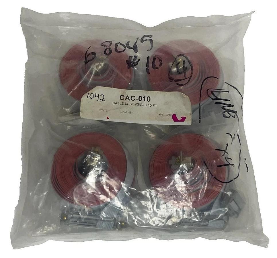 Used Lot of 4 New Surplus CAC-010 Cables SSS/LVS/SAS 10-FT Industrial Power Cord NSFS