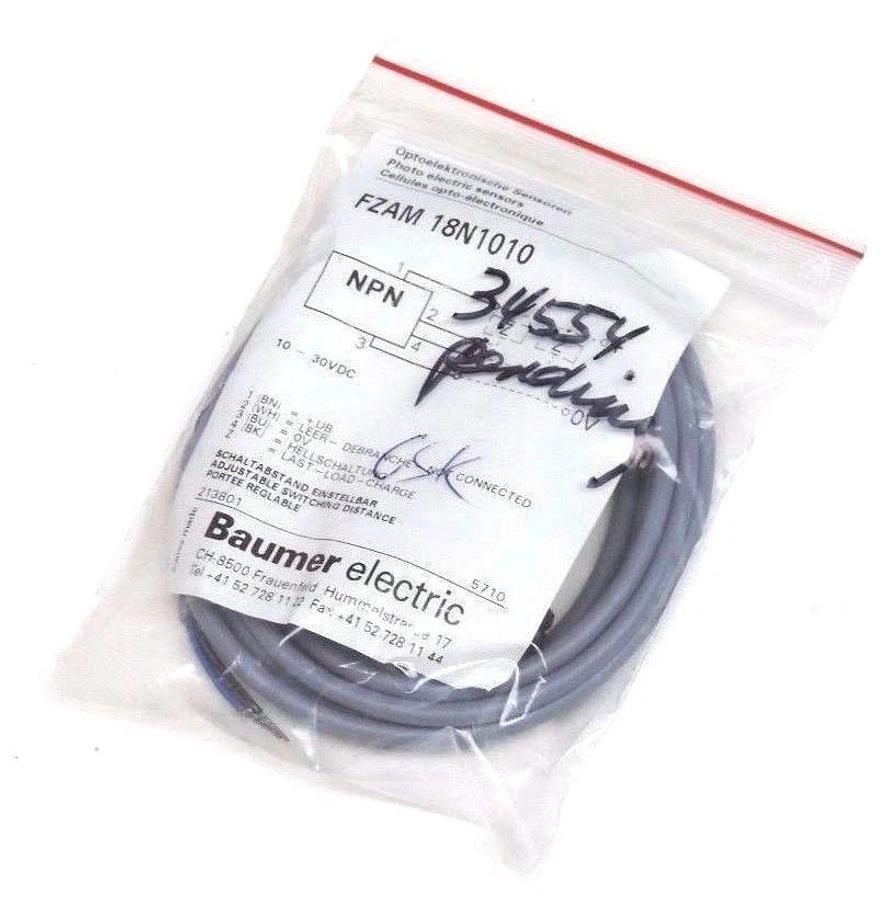 Used NEW BAUMER ELECTRIC FZAM-18N1010 PHOTO ELECTRIC SENSOR FZAM18N1010