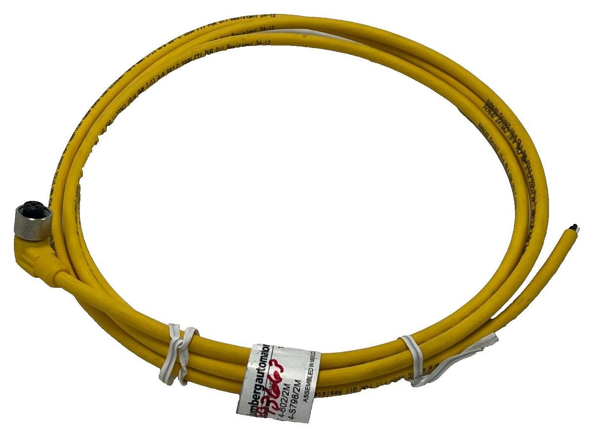 Used LUMBERG RKWT 4-602/2M 2-Meter M12 Female Right Angle 4-Pin Sensor Cable Cordset