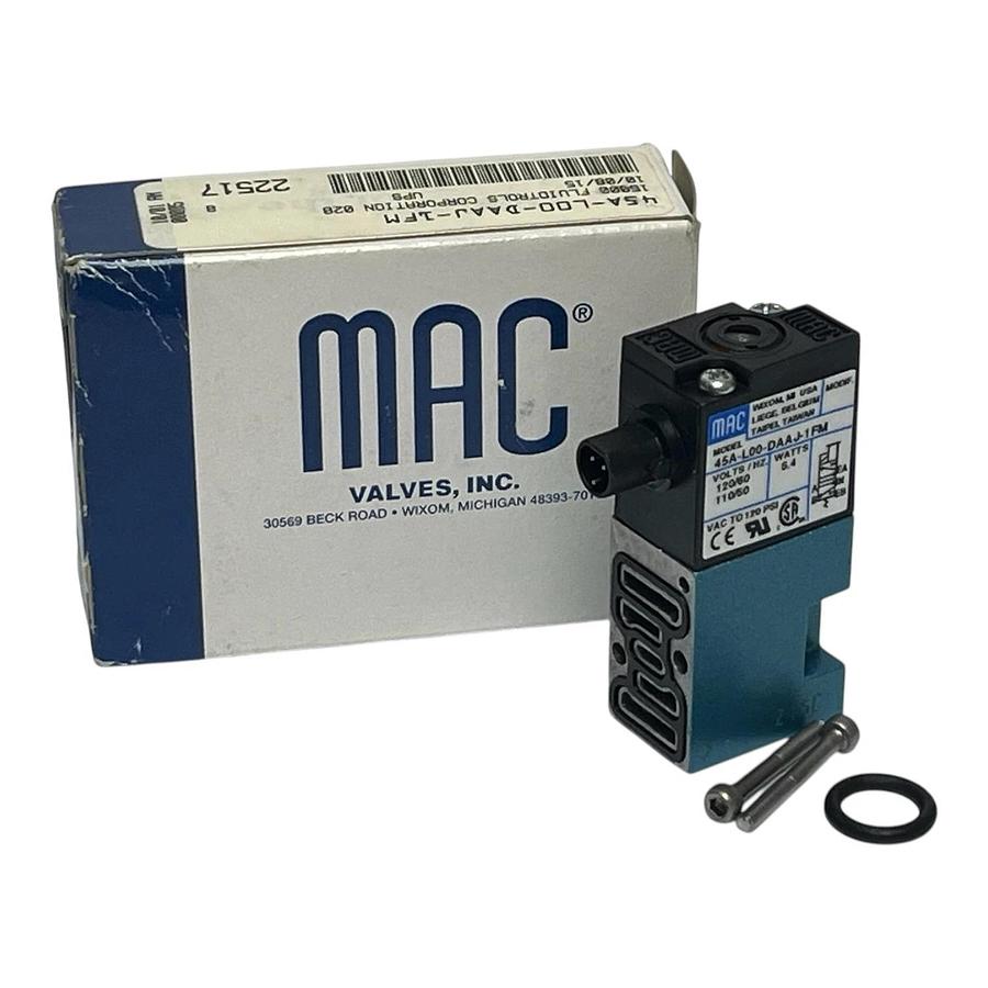 MAC Valves 45A-L00-DAAJ-1FM 3-Way Solenoid Valve 24VDC 5.4W NEW SURPLUS NIB