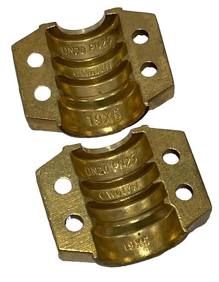 LOT OF 4: LMC EN 14420-3 Safety Clamp Set DN20 PN25 19X6mm Brass CW617N DIN 2817