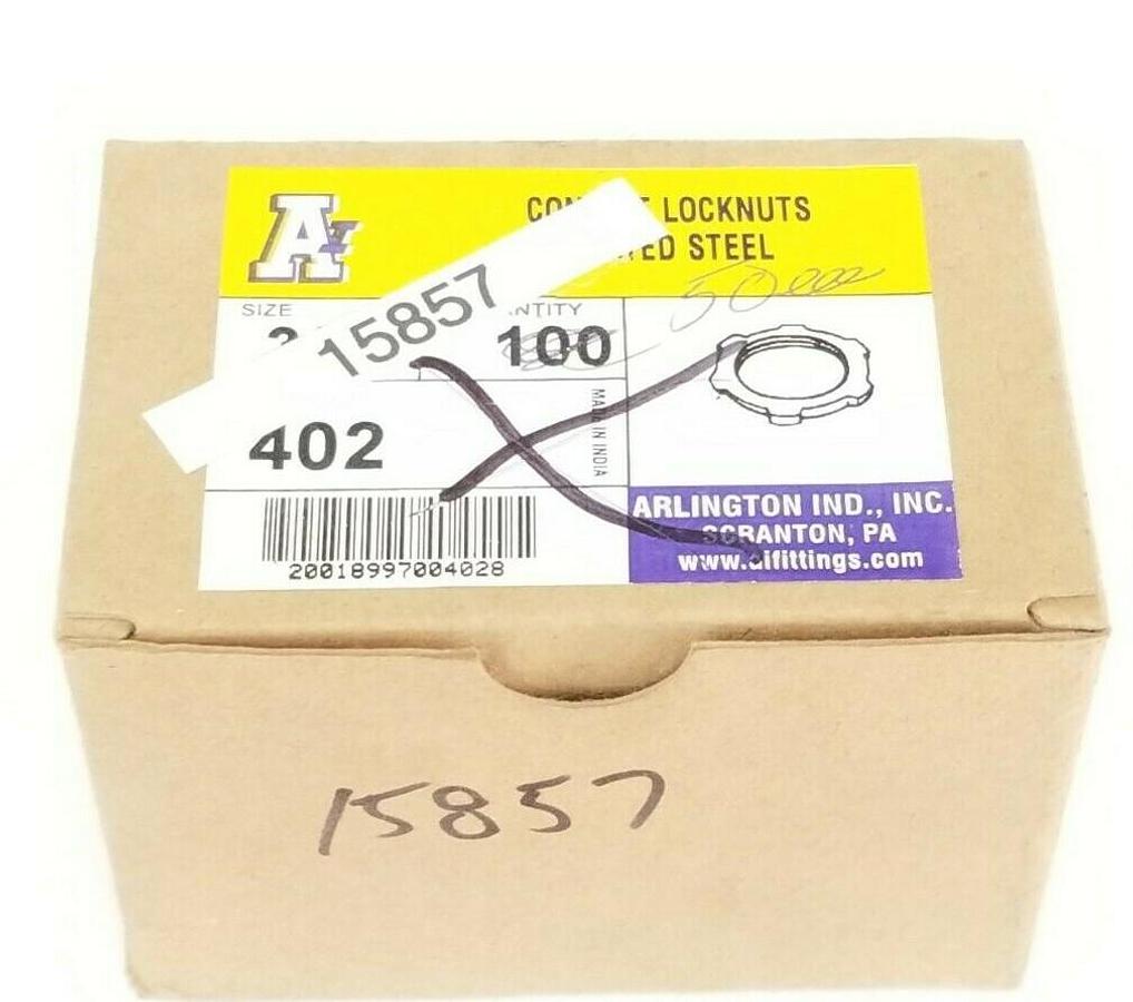 LOT OF 50 NEW ARLINGTON 402 CONDUIT LOCKNUTS PLATED STEEL 3/4'' SIZE