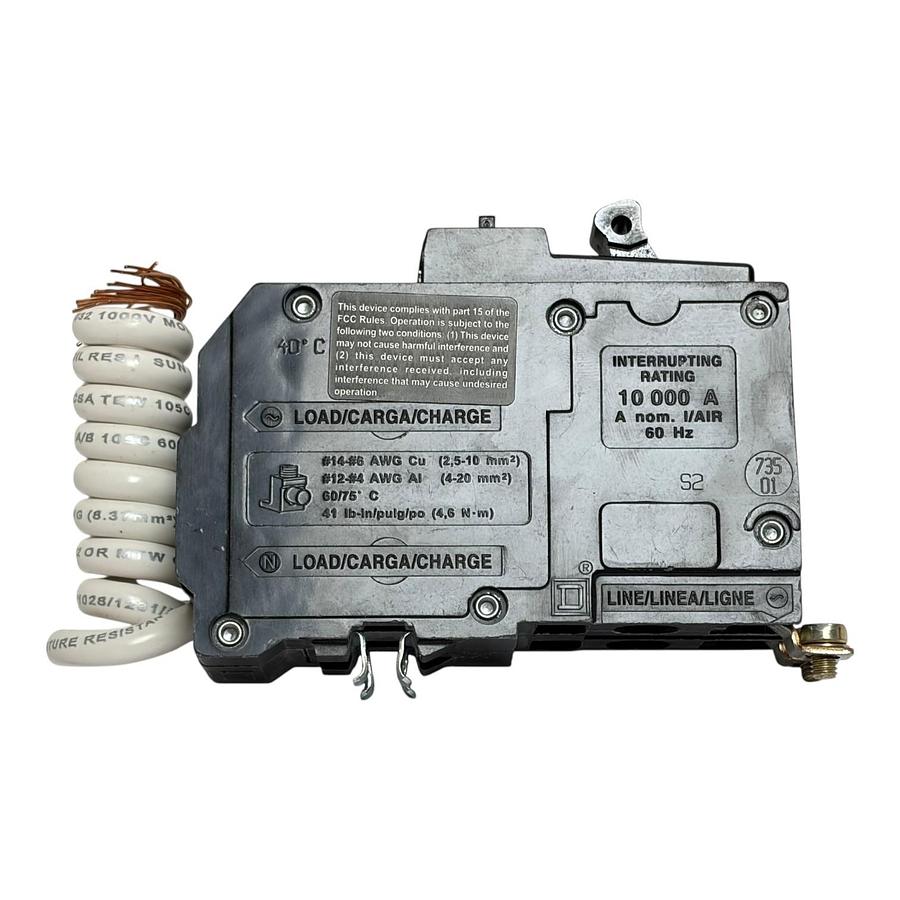 Used Square D QOB240EPD 40A 2 Pole 120/240V Ground Fault Equipment Protection Breaker